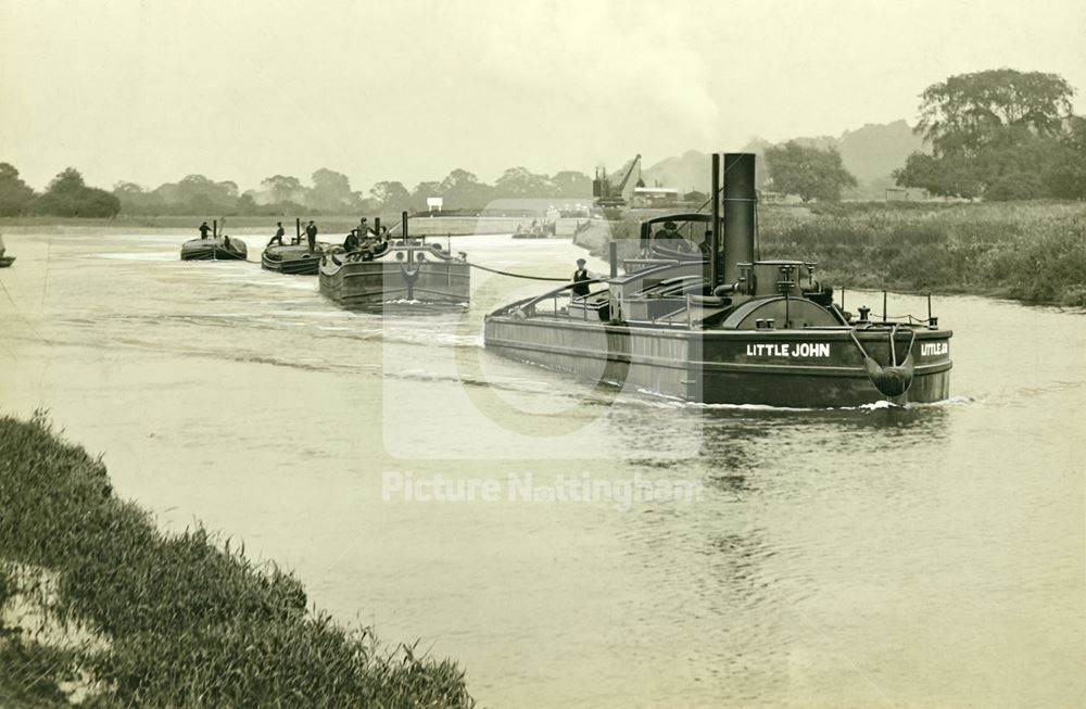 Barges leaving Hazelford Lock