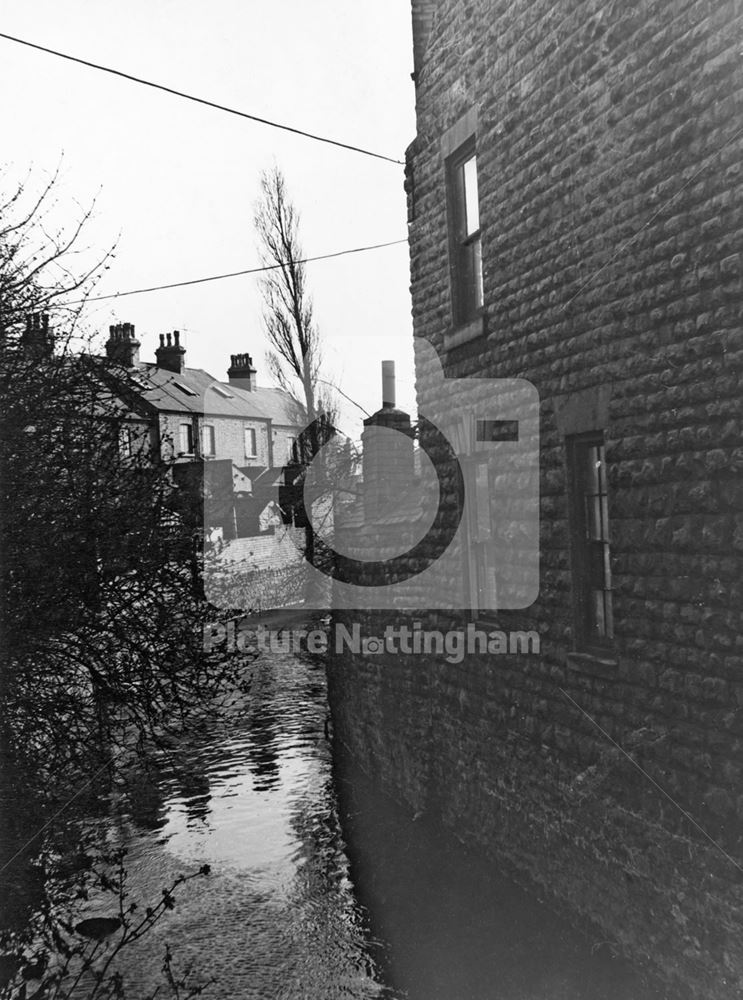 The River Leen from the little bridge on Carey Road, Bulwell