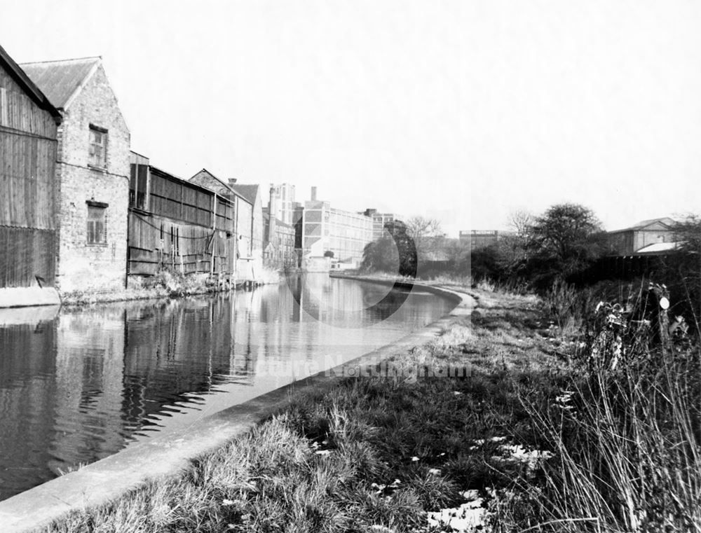 Nottingham Canal to the rear of Castle Boulevard.