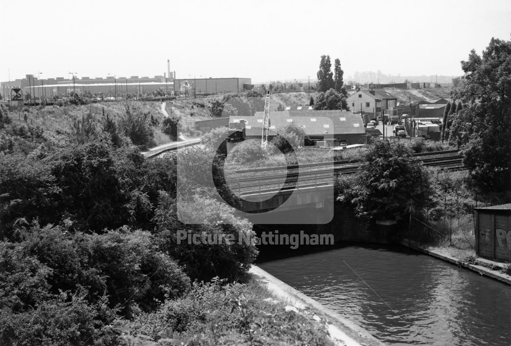 The Railway and Chain Lane Bridges over the Beeston Canal looking South