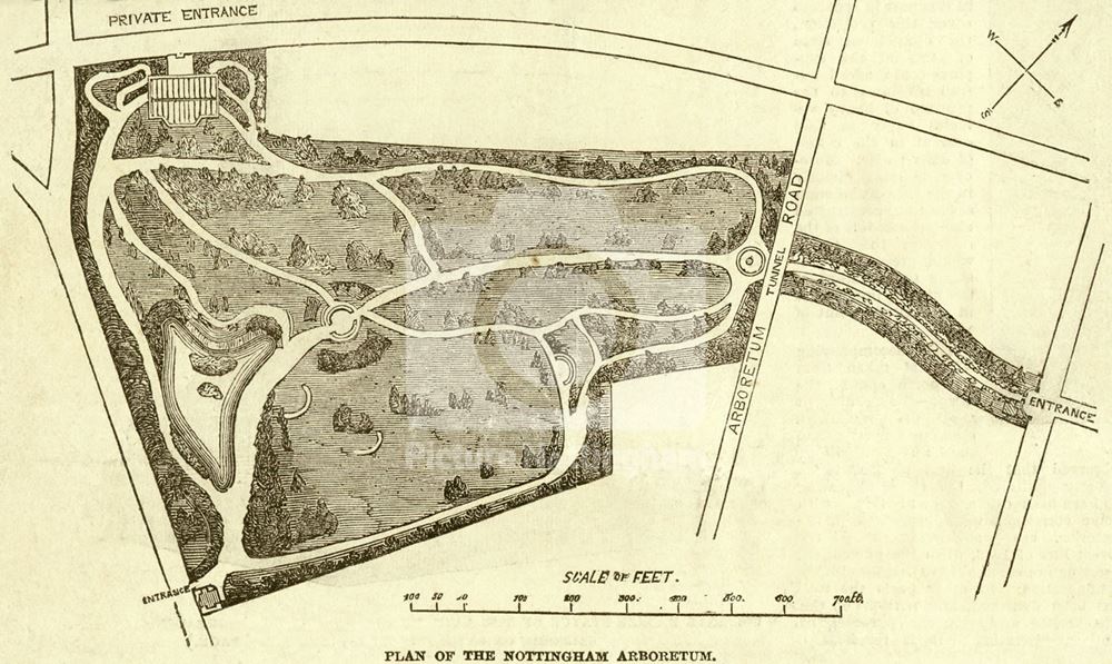 Plan of Nottingham Arboretum