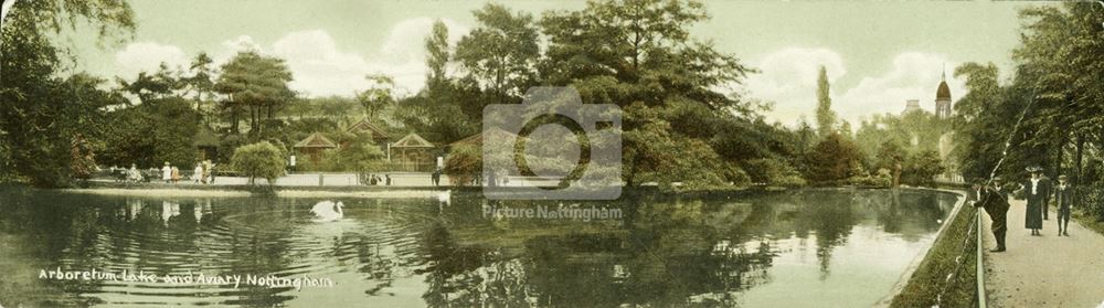 Lake and Aviary - Nottingham Arboretum