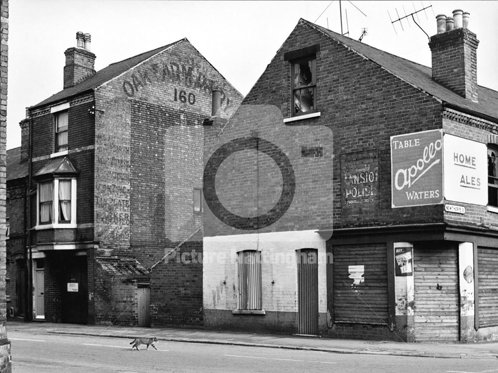 Derelict shop at the junction of Waterway Street and Newthorpe Street