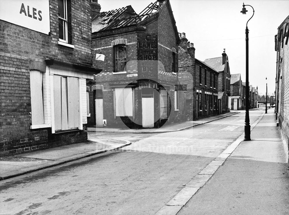 Buildings prior to demolition - Pinders House Road - Hartford Street junction