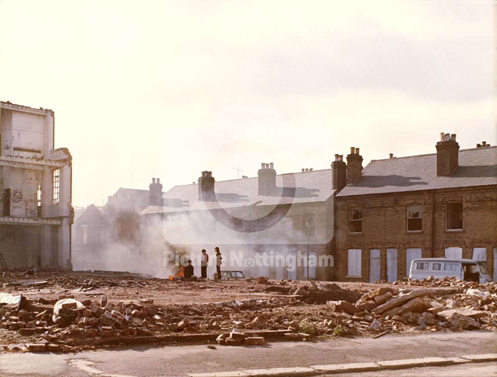 Demolition of Waterway Street looking towards Allport Street