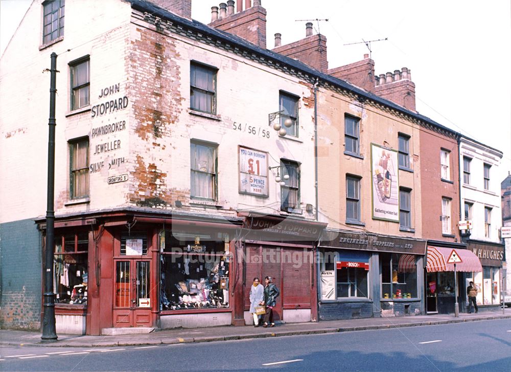 John Stoppard's Pawnbroker's shop at the Arkwright Street - Cromford Street junction