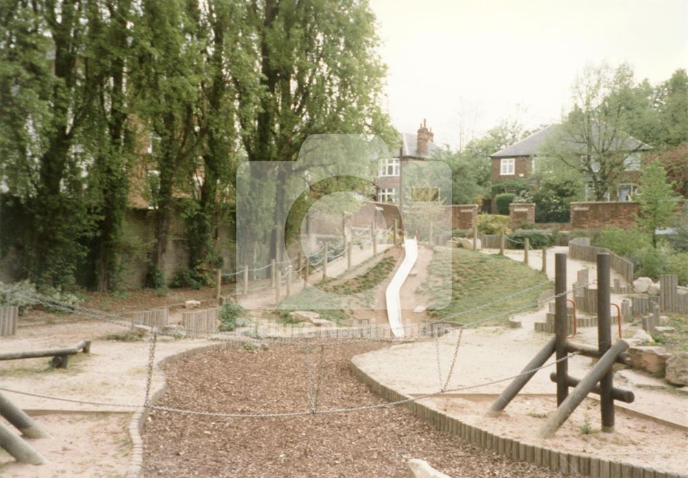 Children's recreation ground, on the site of the former Carrington Lido