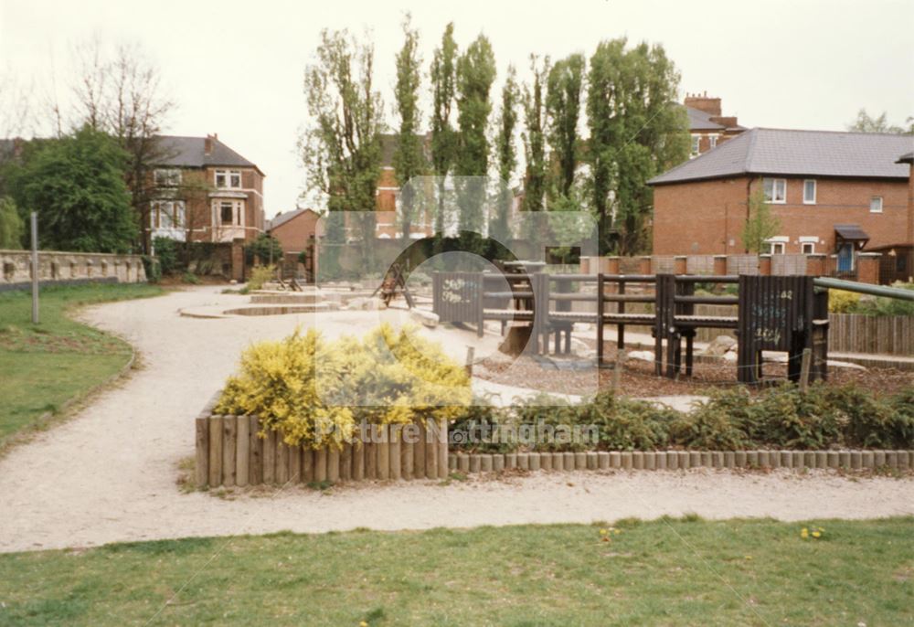 Children's recreation ground, on the site of the former Carrington Lido