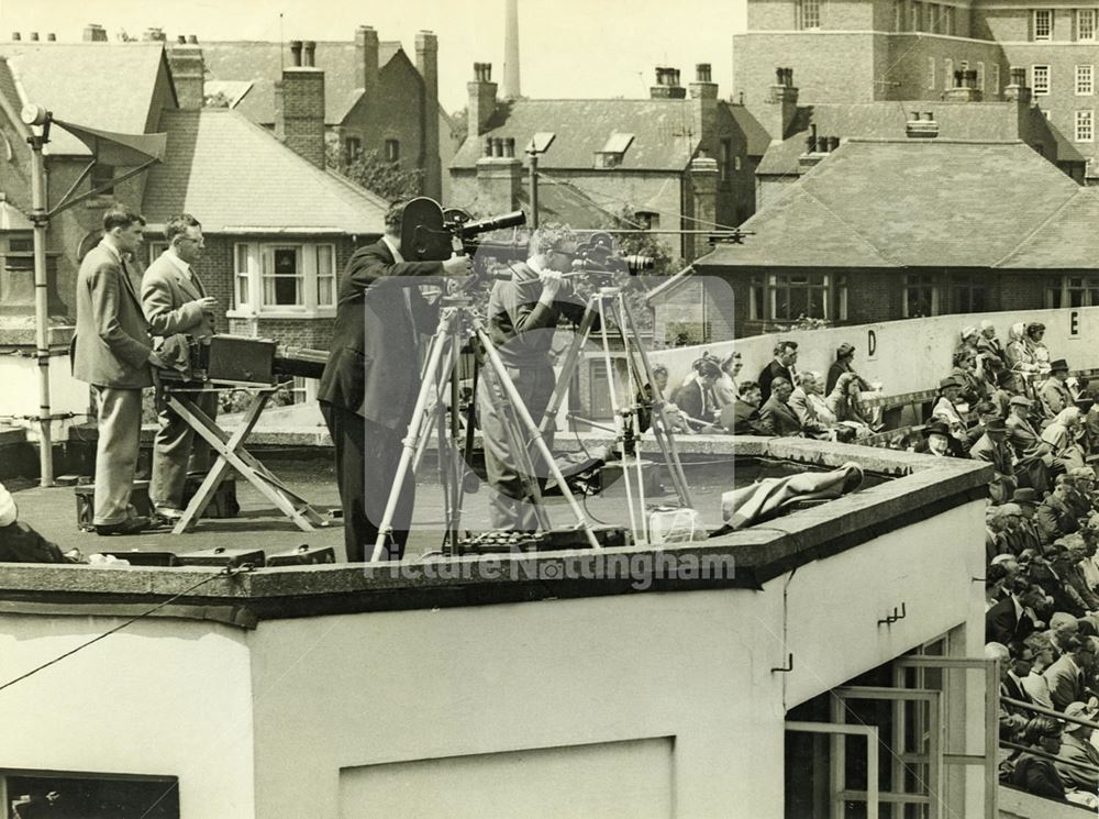 Cameras at Trent Bridge Cricket Ground - Including 'Big Bertha' the 36 inch long lens worked by Pat 