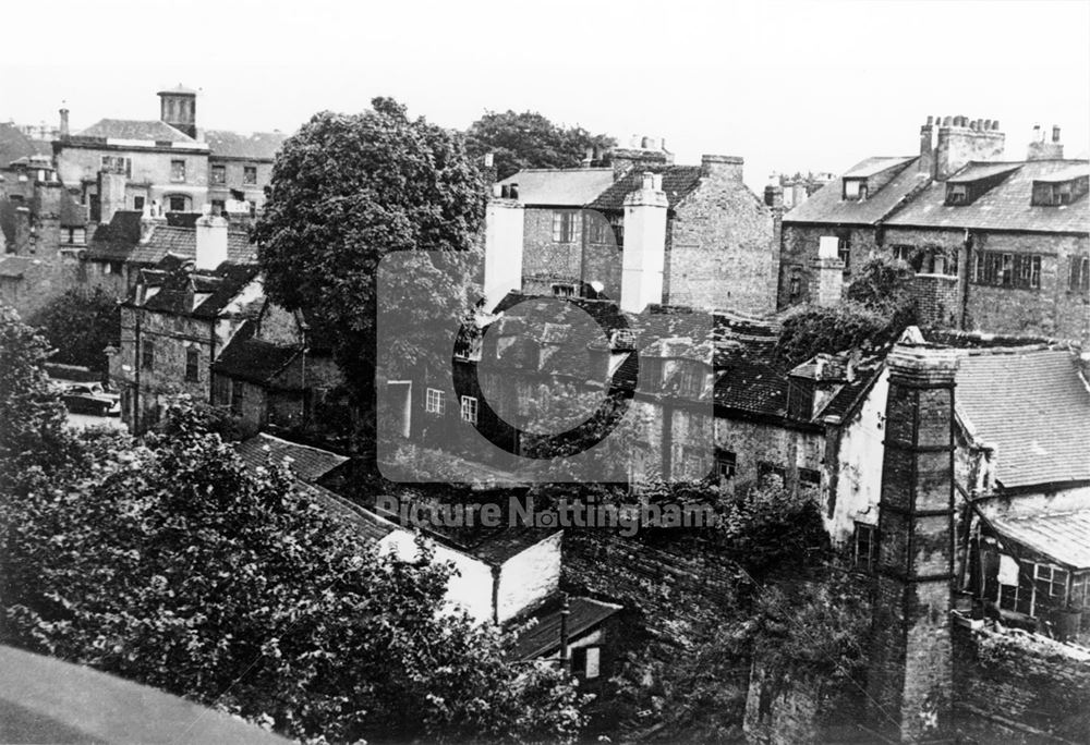 Jessamine Cottages from Castle Grounds, Castle Road, Nottingham, c 1930s-50s