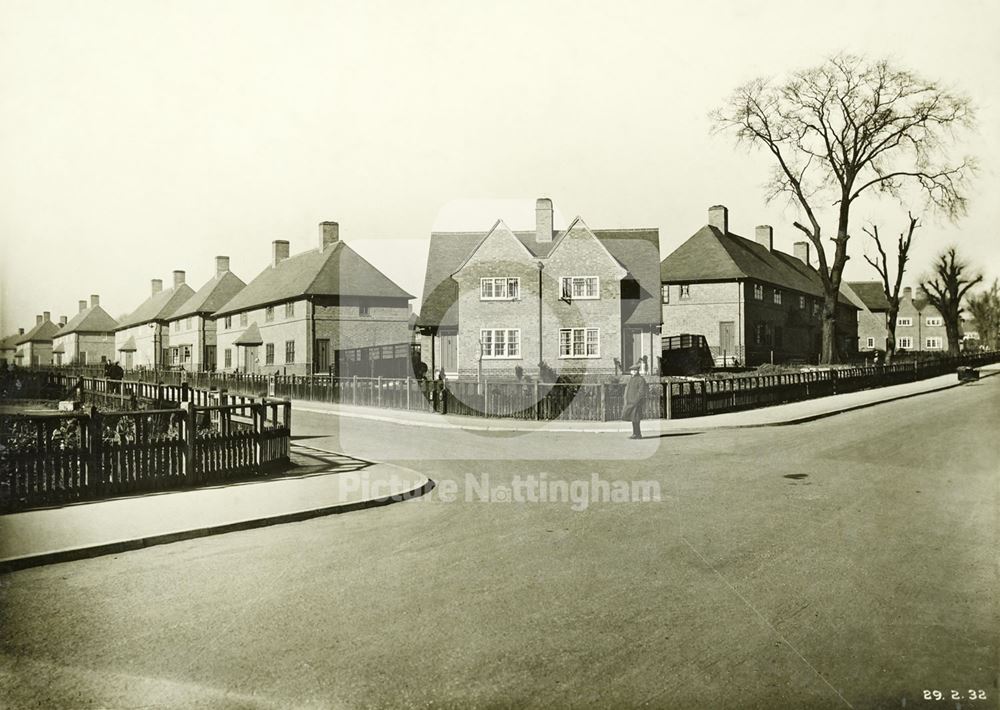 Junction of Amersham Rise and Allendale Avenue, Aspley, Nottingham, 1932