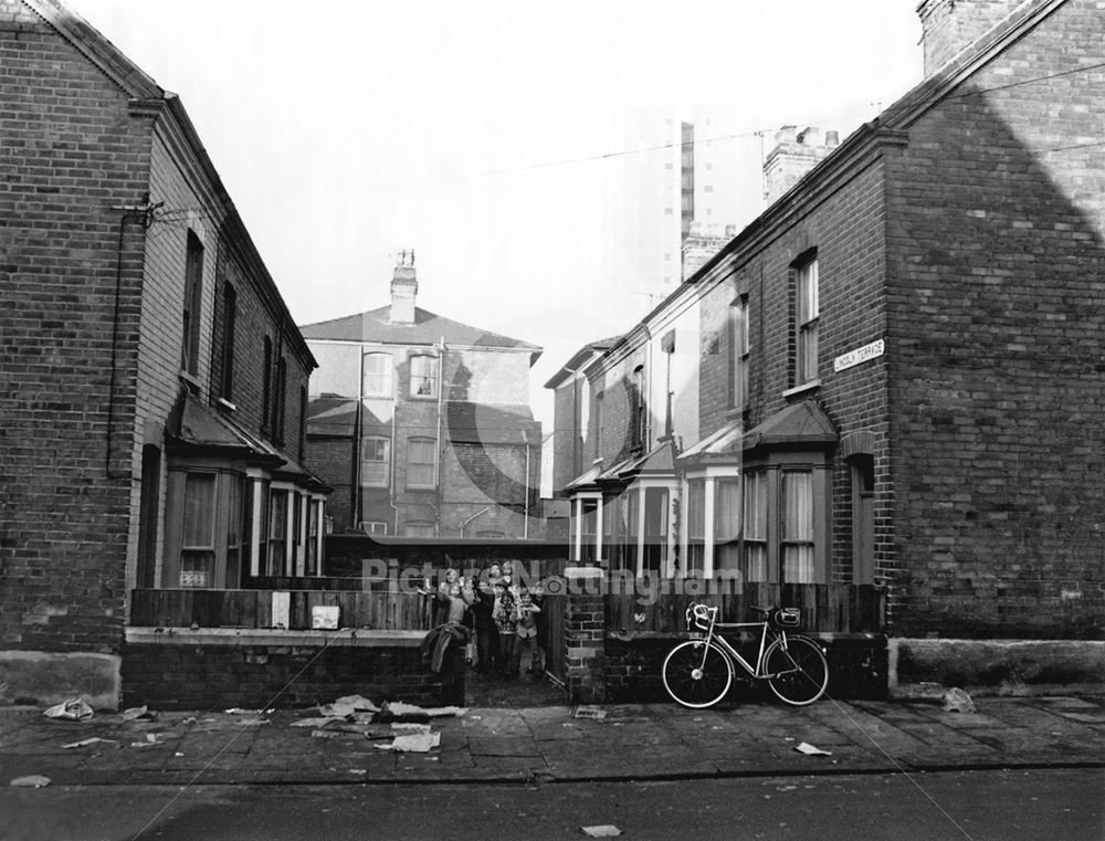 Lincoln Terrace, off Hawksley Road, Hyson Green, Nottingham, 1977