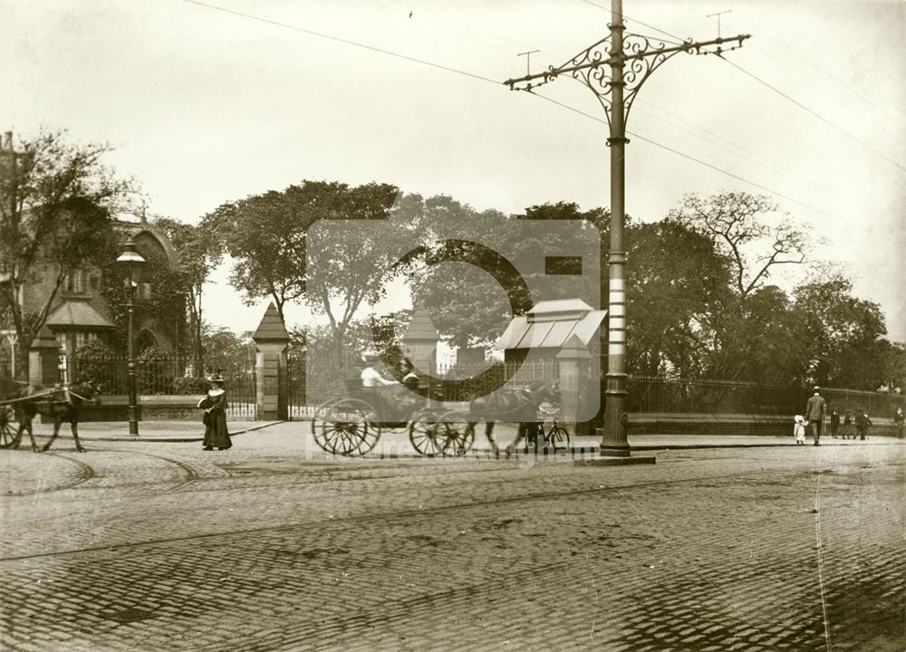 Church (Rock) Cemetery entrance at the corner of Forest Road (L) - Mansfield Road (R)