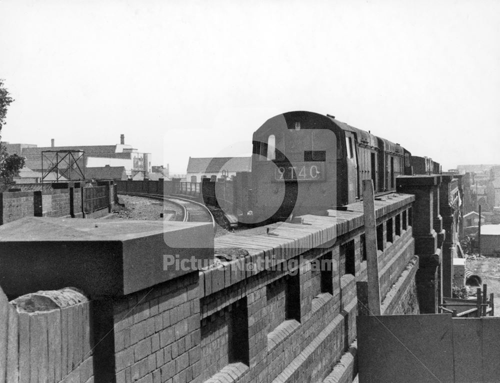 Freight train at Weekday Cross Junction, Nottingham, 1972