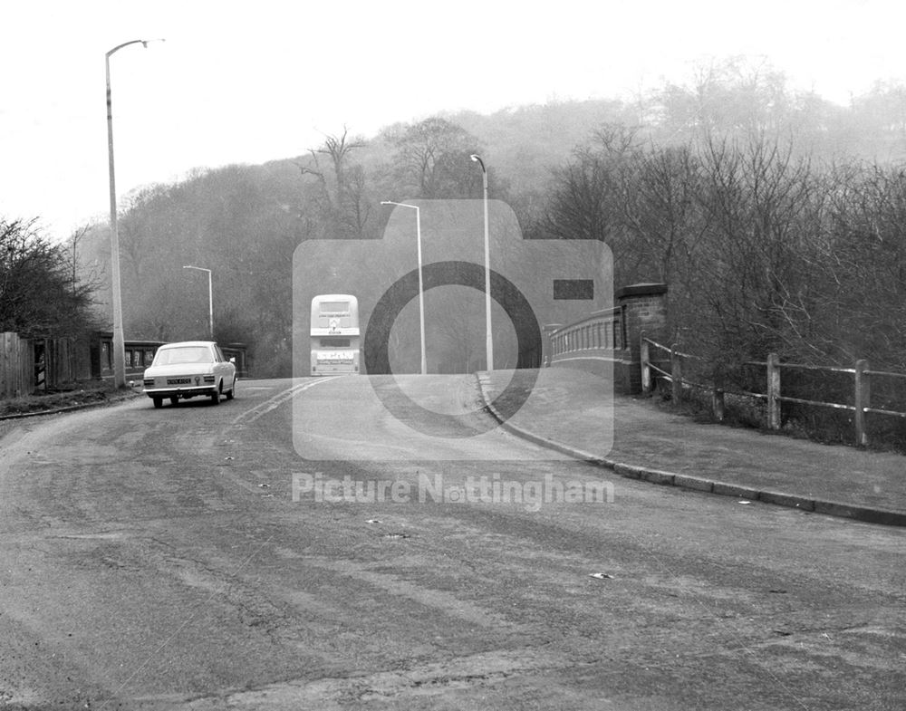 Road Bridge over the Railway, Colwick Crossing, Nottingham, 1973