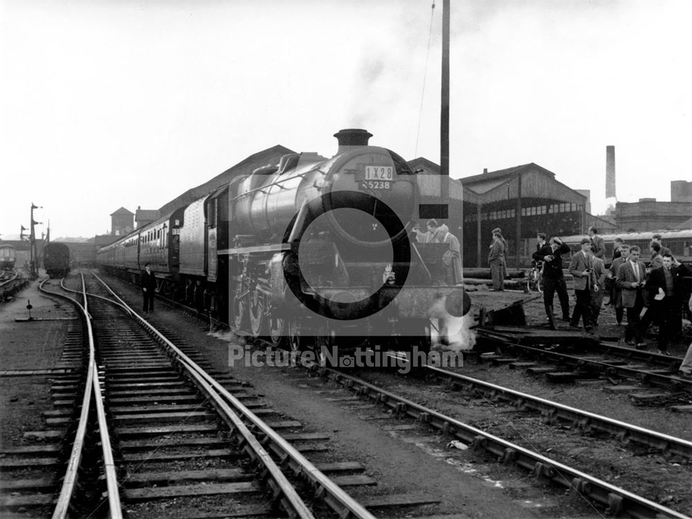 An RCTS Rail Tour special train (loco no. 45238), at the London Road Low Level Station