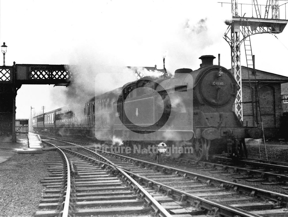 Train at Basford North station, Old Basford, Nottingham, 1958