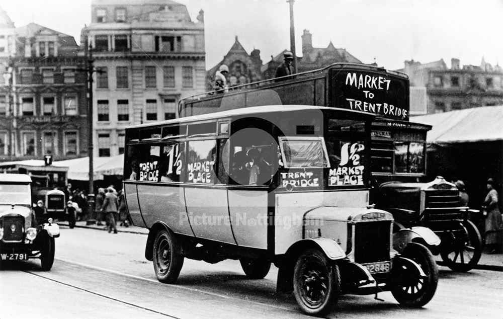 Odd selection of buses used when a fire damaged electricity works (or General Strike ?)