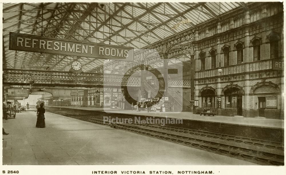 Victoria Railway Station - interior view of platforms and walkways