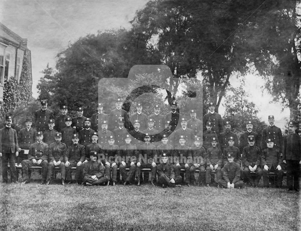 Employees of Trent Bridge Tramways Dept, in the first issue of uniforms