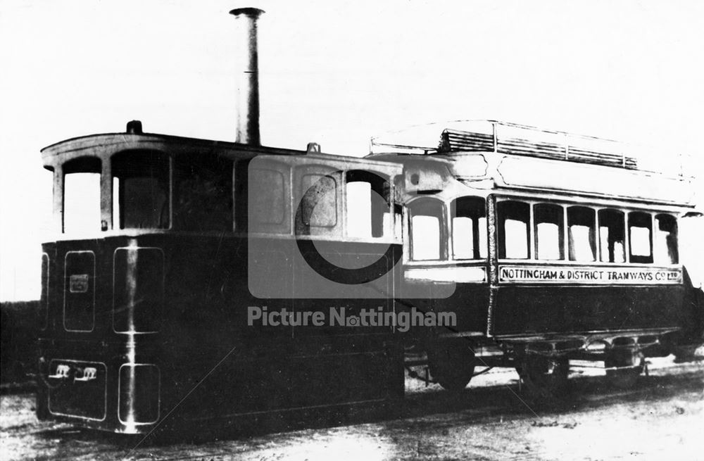 A Nottingham and District Tramways steam tram c 1885