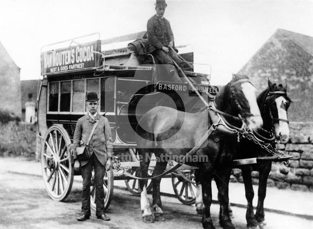 A horse bus on the Basford - Bulwell route