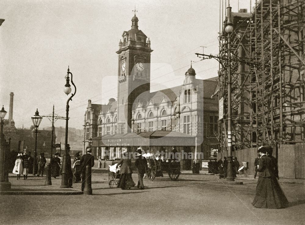 Victoria Railway Station Under Construction, Milton Street, Nottingham, c 1898-1900