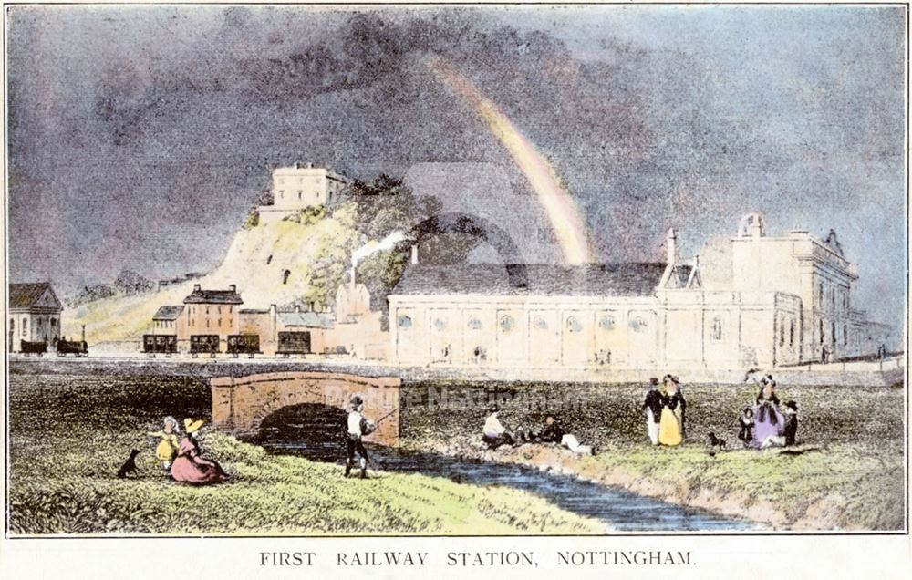 Midland Railway Station, Carrington Street, Meadows, Nottingham, c 1840