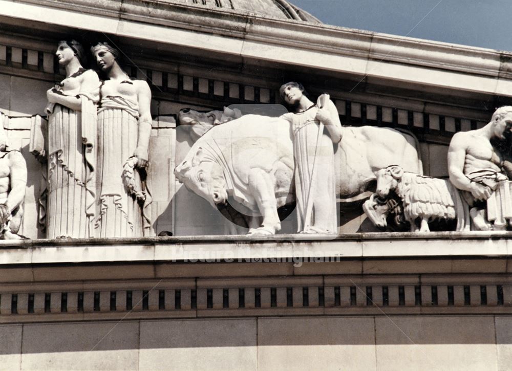 Council House - architectural detail of pediment sculptures - depicting 'Agriculture'