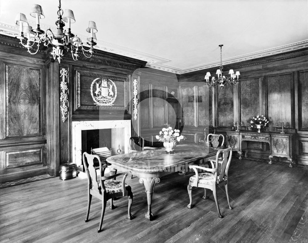 Interior view showing the Lord Mayor's Parlour, Council House, Old Market Square, Nottingham, 1929