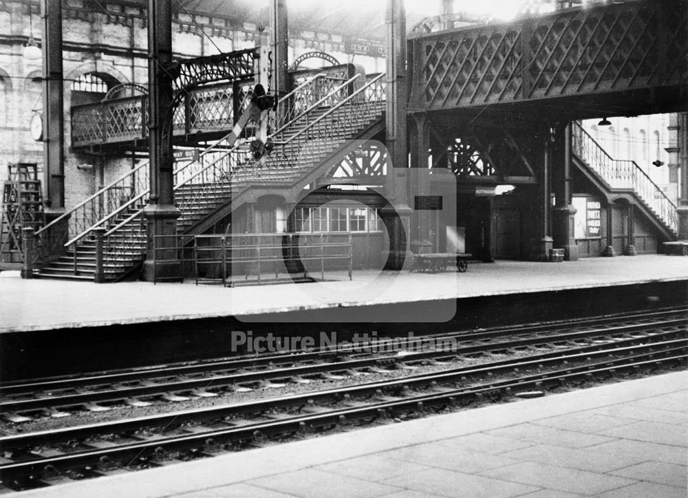 Victoria Railway Station - raised walkway and stairs to platforms