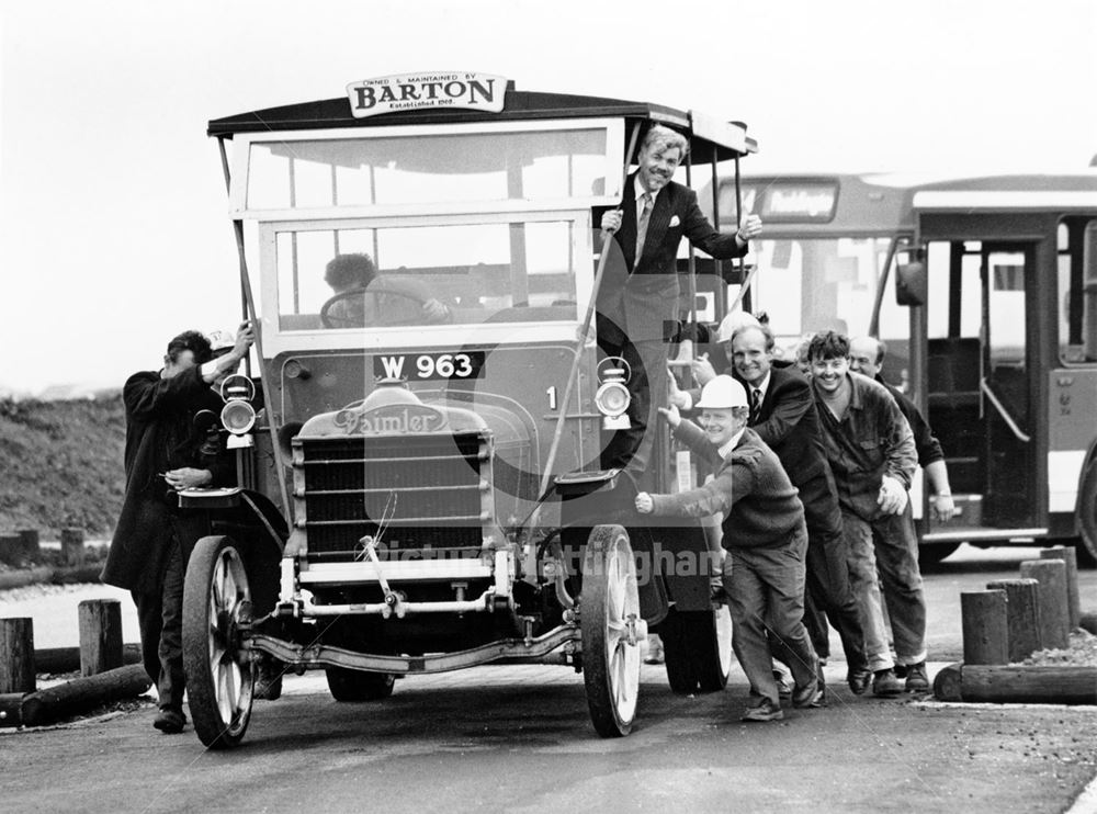 One of Barton's first buses; W 963 a 1908 Daimler Benz at the Nottingham Heritage centre