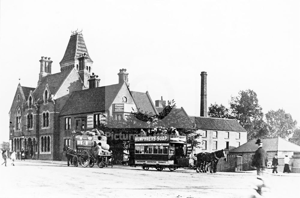 Horse tram terminus, by the Town Arms Hotel