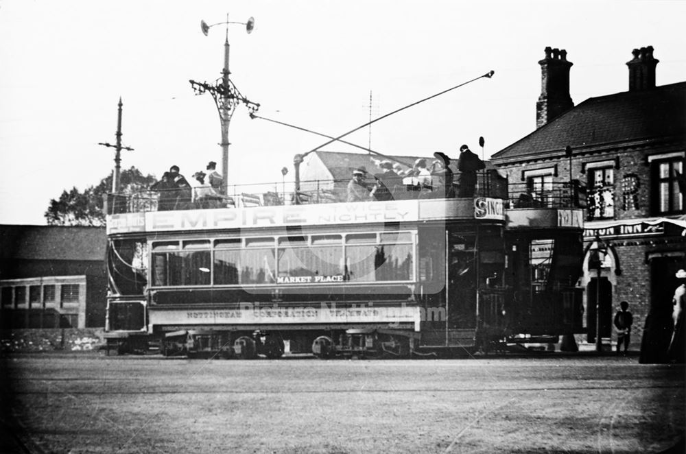 An electric tram car, London Road, The Meadows