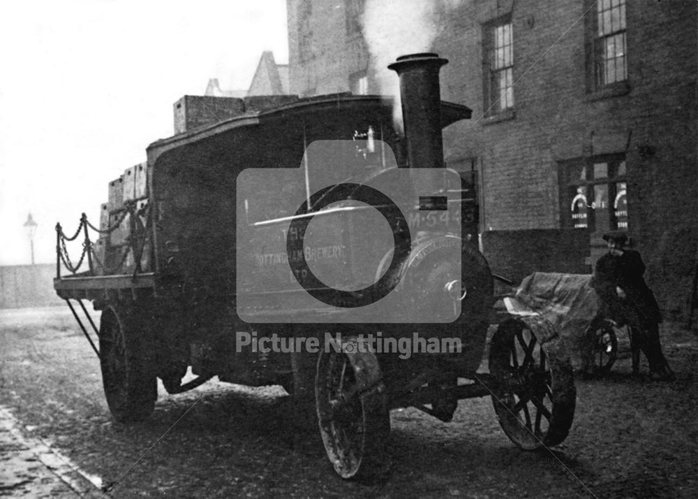 A Nottingham Brewery steam wagon-lorry