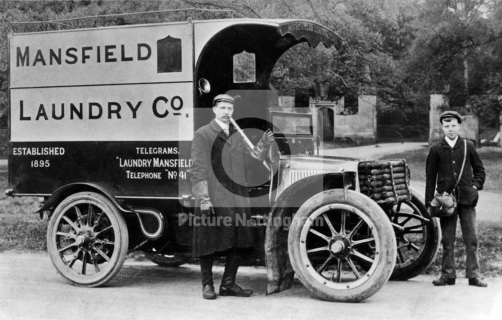 A Mansfield Laundry delivery van