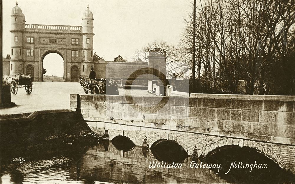 Wollaton Hall's Lenton Lodge and the River Leen