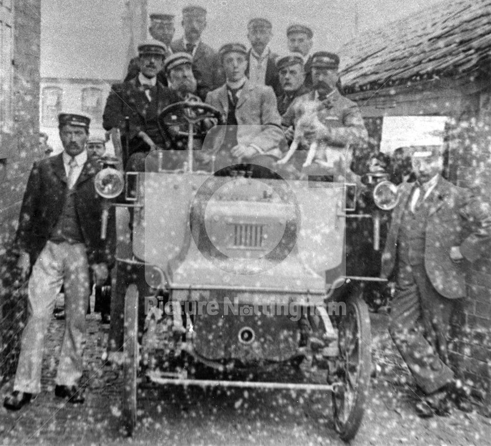 'The first motor car party out of Basford started, from The Eland Inn on August 16th 1900'