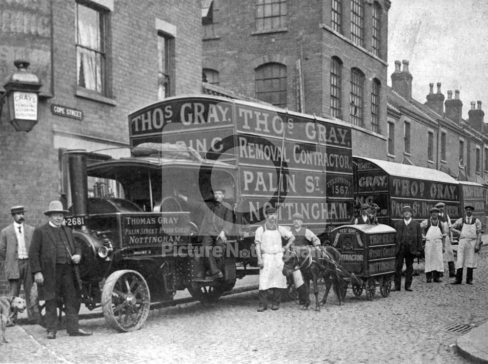 Selection of wagons belonging to Thomas Gray Removal Contractors