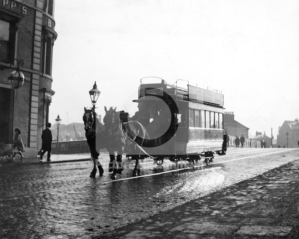 Horse tram on Carrington Street, Nottingham, c 1900