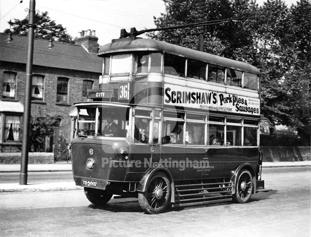 A Nottingham Corporation Trolley Bus - 1934