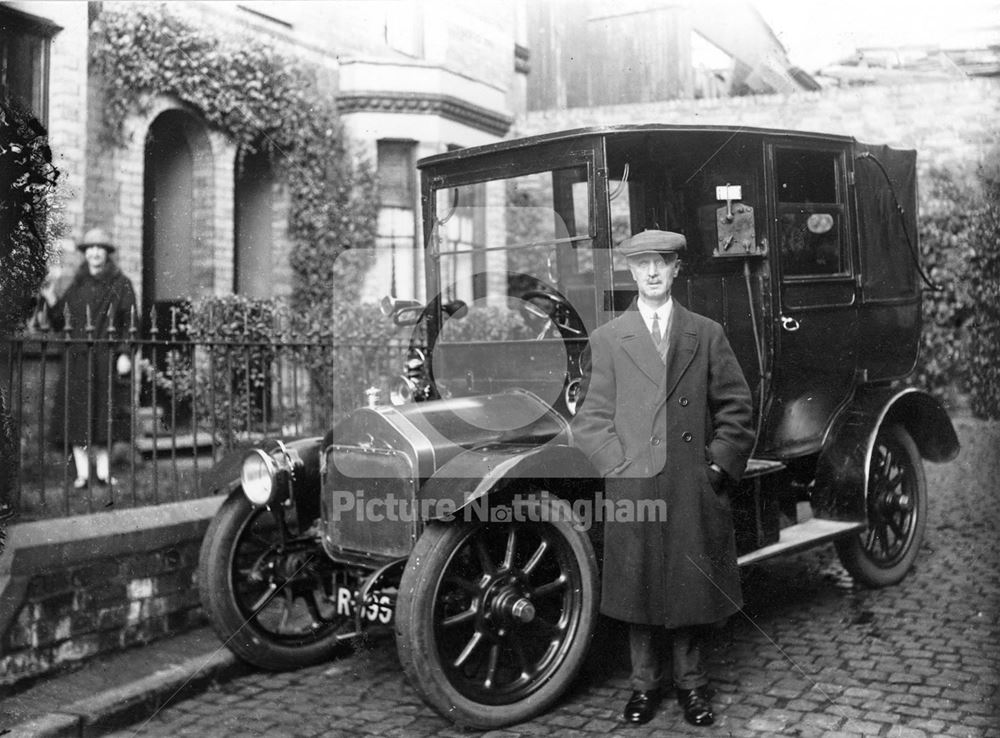 A Wolseley Taxi outside Shakespeare Villas