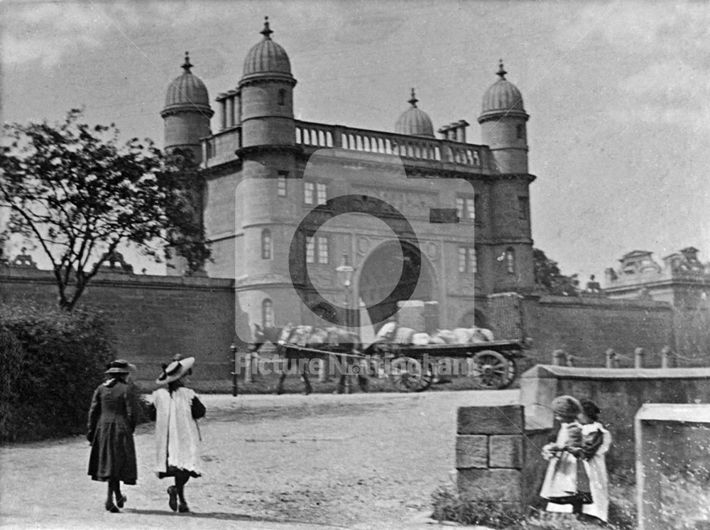 Lenton Lodge, Wollaton Park from the River Leen Bridge, Derby Road, Lenton, Nottingham, c 1895