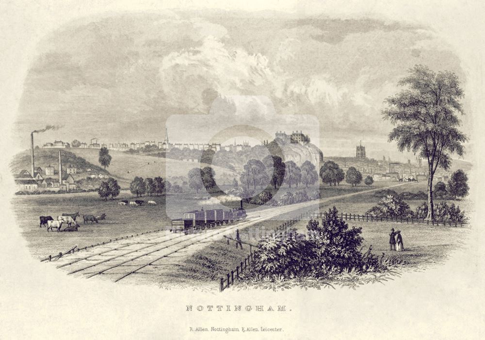 View of Nottingham from the South West 1844