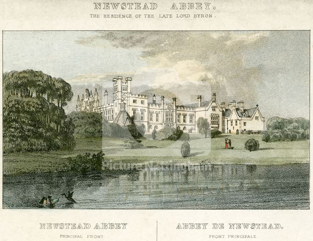 South aspect and garden lake, Newstead Abbey