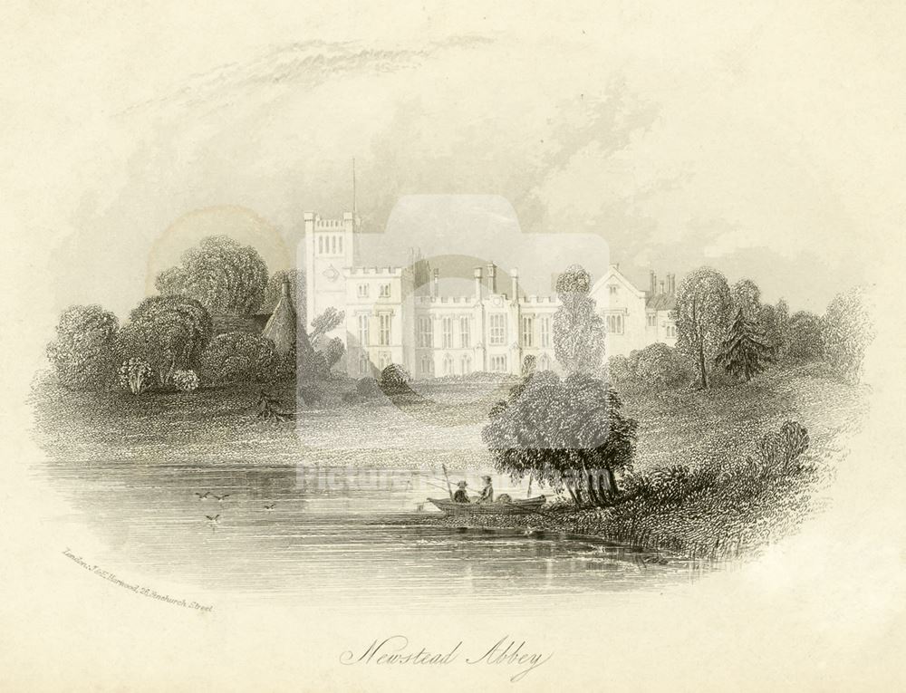 South aspect and garden lake, Newstead Abbey