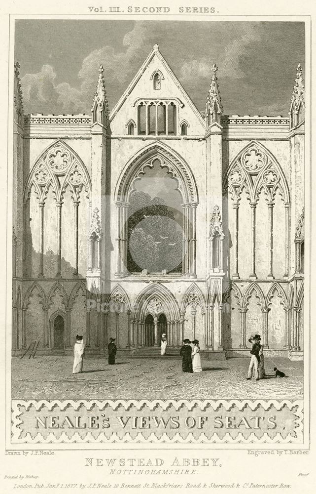 West aspect, Church at Newstead Abbey