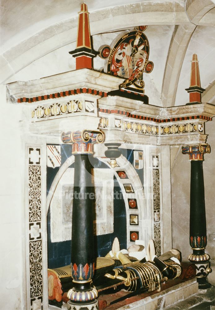 Tomb of second Lord Byron in the Crypt, Newstead Abbey