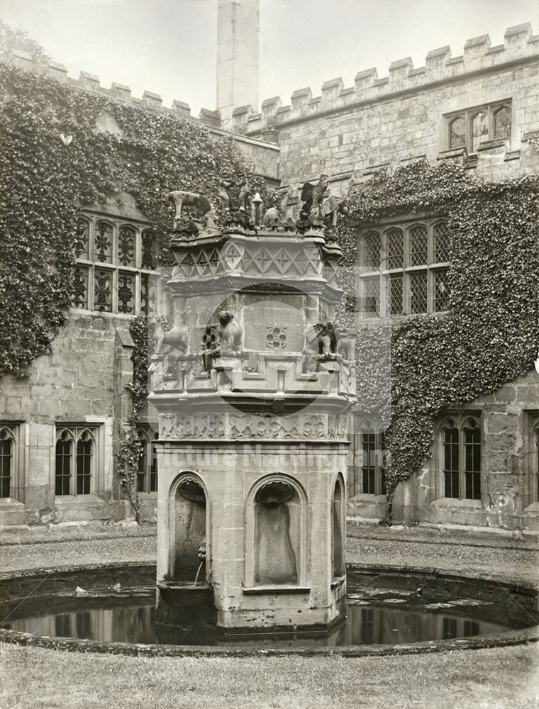 Cloister garth and fountain, Newstead Abbey