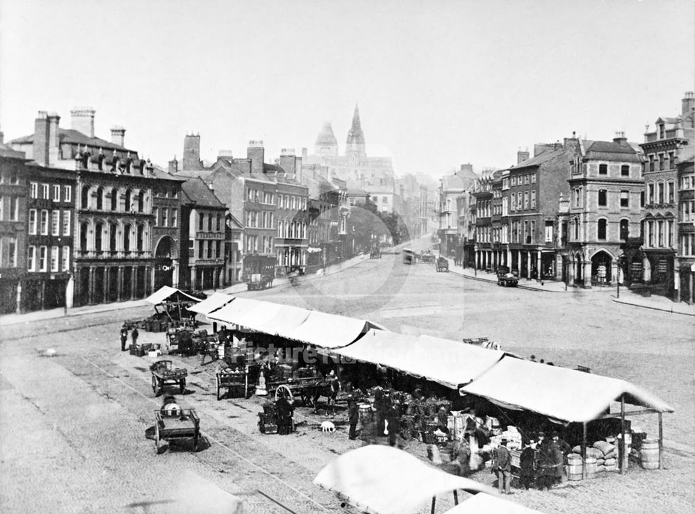 Market Place, Nottingham c 1890